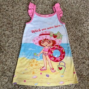 Vintage Strawberry Shortcake Y2K Nightgown Size 6 Pink Nightie